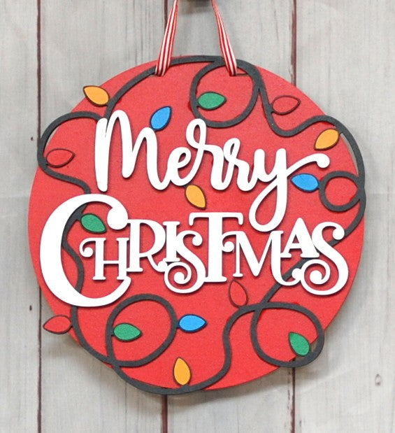 Merry Christmas w/lights 10"