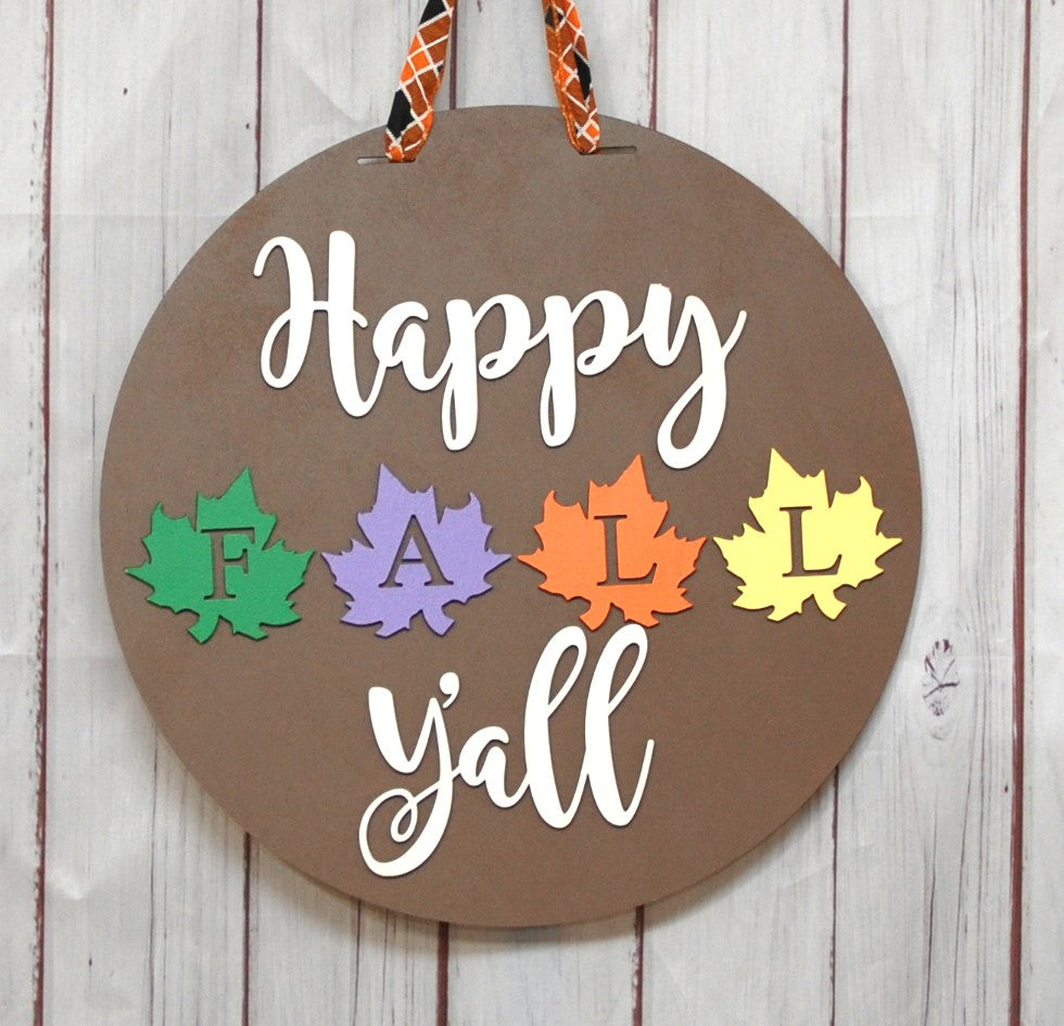 Happy Fall Y'all 15" door hanger