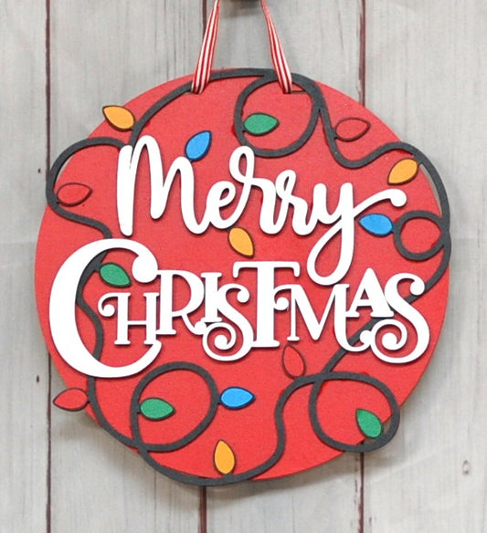 Merry Christmas w/lights 10"