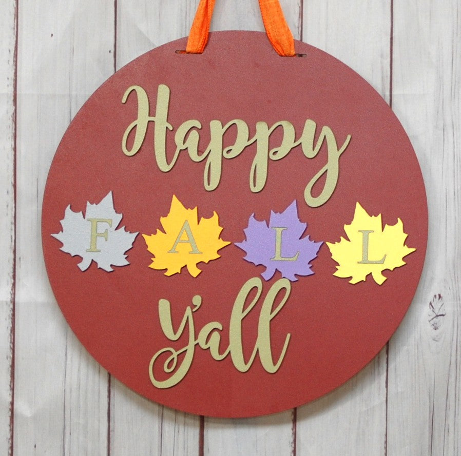 Happy Fall Y'all 15" door hanger