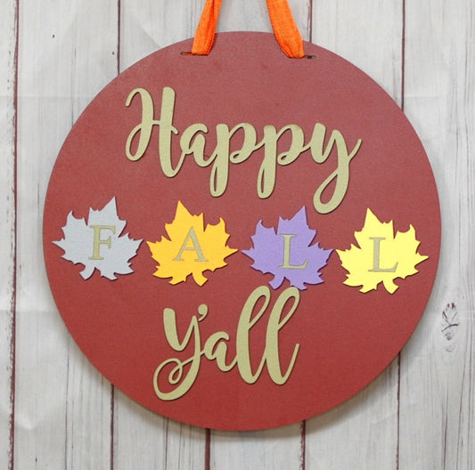 Happy Fall Y'all 15" door hanger