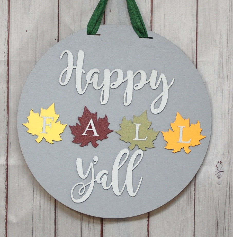 Happy Fall Y'all 15" door hanger