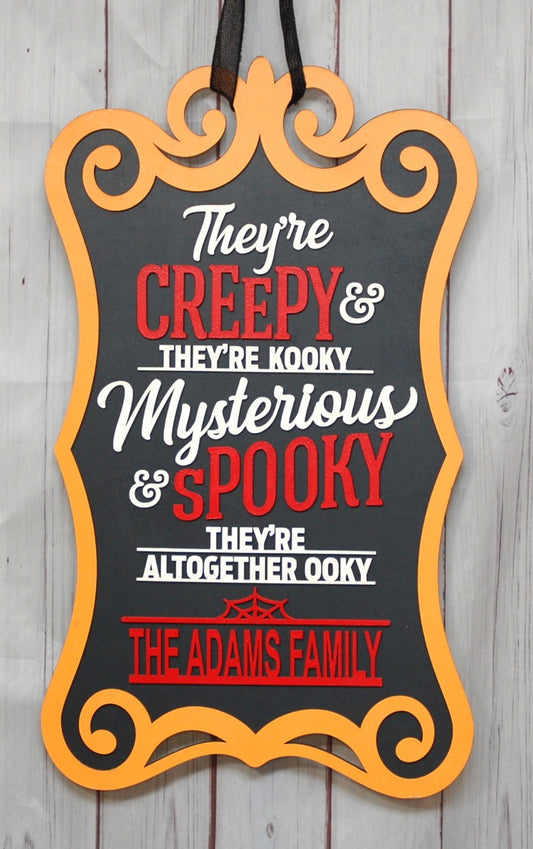 Adams Family XL sized door hanger